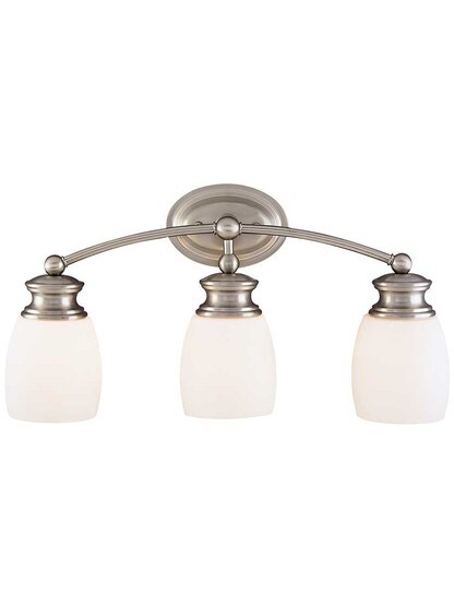 Elise 3-Light Bath Sconce in Satin Nickel.